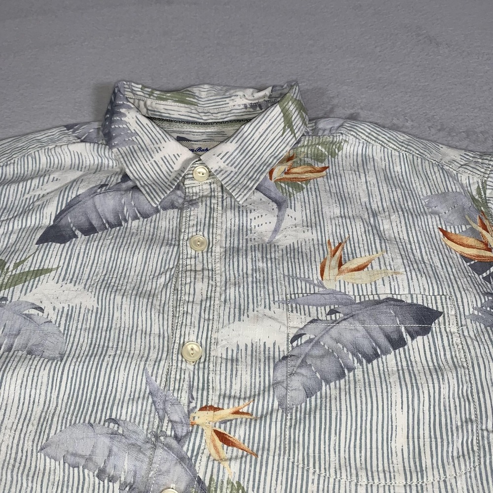 Tommy Bahama Shirt Mens Large Multicolor 100%‎ Silk Floral Hawaiian Short Sleeve